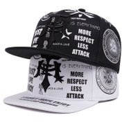 Resim Erkeklerin Şık Siyah ve Beyaz Beyzbol Şapkası, İlham Verici Mesajlarla - "Daha Saygı Daha Tutum" ve "İyi Ol" Tasarımı, Ayarlanabilir Snapback, Açık Hava Sporları ve Eğlence Güneş Şapkası, Güneş Koruması Şapkası | Şık Beyzbol Şapkası | Dokulu Kumaş Şapka, Beyzbol Şapkası 