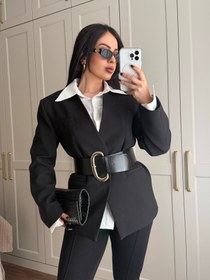 Resim Chloe Kemerli Blazer-Siyah - One size 
