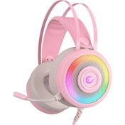 Resim Rampage Miracle-X3 Plus 7.1 Surround RGB Ledli Gaming Oyuncu Kulaklığı Pembe Rampage