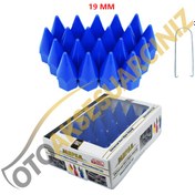 Resim A Kalite Mefsa Bijon Kapağı Sivri 19 Mm Mavi 20 Li Set 