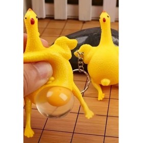 Resim Yumurtlayan Eğlenceli Tavuk Anahtarlık Stres Topu Hediyelik Oyuncak Çanta Süsü 