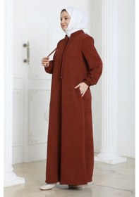 Resim Şönil Kumaş Kışlık Comfort Ferace - Kiremit / F0506 Kiremit 