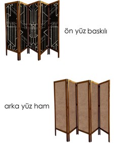 Resim Modacanvas 5 Kanat Masif Ahşap Paravan 