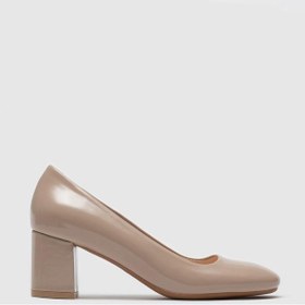 Resim Hakiki Deri Bej Kadın Topuklu Ayakkabı-bej Bej 