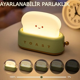 Resim Besify Şarjlı Tost Masa Lambası ve Gece Lambası, Hediyelik Masa Lambası Şarjlı Masa Lambası Bebek Odası 
