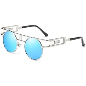 Resim Agoodshop Aoron A393 Yuvarlak Punk Polarize Güneş Gözlüğü, Renkli Film, Büyük Çerçeve, Yüz Gözlüğ Altın 