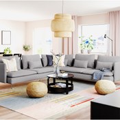 Resim ERİZA Bella Tam Köşe Takımı (gri) 291x291cm Keten 122 