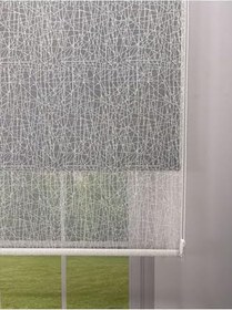 Resim donatti perde OLYMPOS Serisi - Kırçıl Desenli Çift Mekanizmalı Beyaz Tül Siyah Stor Perde 120 x 200 