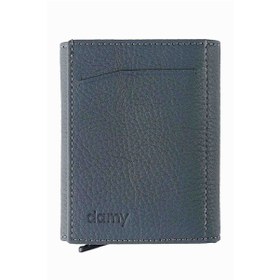 Resim Hakiki Deri Unisex Mekanizmalı Cüzdan 626Mg - Gri-Gri 