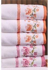 Resim Özdilek Azalea 6'lı Nakışlı Pamuklu Işlemelik Çeyizlik 50 90 El Yüz Havlusu M-2 Çok Renkli 