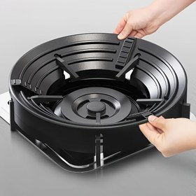 Resim 1 adet Rüzgar Geçirmez Gaz Sobası Kapağı, Mutfak Enerji Tasarruflu Kaymaz Stand, Ev Gazlı Ocaklar İçin Alev Konsantratörü Aksesuarı 