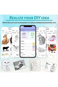 Resim qasul Mini Taşınabilir Yazıcı Fotoğraf Cebi Fotoğraf Bluetooth V4.0 200 Dpı Etiket Etiket Makbuz Yazıcısı 