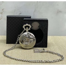 Resim Store Tren Temalı Köstekli Saat – 4x5 cm – Gümüş Renk – Antik Retro Cep Saati – Hediyelik ve Koleksiyonluk 