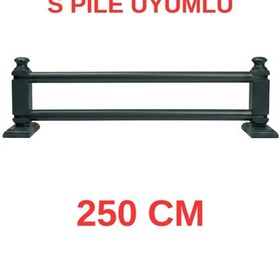 Resim Cenova S Pile Ve Perde Düğmesi Uyumlu Çetray Çift Raylı Modern Ahşap Rustik Antrasit 250 Cm Antrasit 