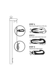 Resim Zcjb 4346 50 Feet X 1/4inç Bayrak Direği Mandar Halatı, 4 Adet Kanca Klipsli -122603 