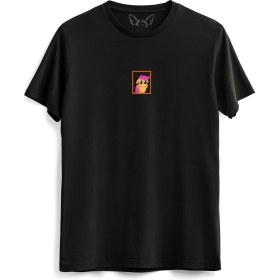Resim Alfa Tshirt Animal Çerçeveli Dijital Baskılı Çocuk Siyah Tshirt 