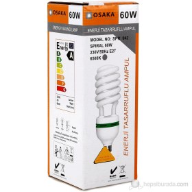 Resim Osaka Light Osakalight 60W Enerji Tasarruflu Spiral Ampul E27 Beyaz 