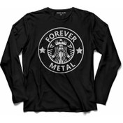 Resim Kendim Seçtim Forever Metal Starbucks Coffee Logo Uzun Kollu Tişört Baskılı Çocuk T-Shirt 