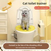 Resim Kediler için Büyük Tuvalet Eğitim Kumu Kabı - Sarı Oturma Örtülü İnsan Stili Banyo Tasarımı, Dayanıklı Kolay Temizlenebilir Malzeme, Geniş İç Mekan Kedi Tuvaleti Alternatifi Kum Kabı Dönüştürücü Evler, Evcil Hayvan Hijyen Çözümü, Modern Evcil Hayvan Aksesuarı, Sağlam Evcil Hayvan Ürünü, Çoklu Kedi Evleri 