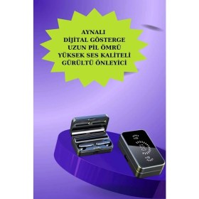 Resim Kont Powerbank Aynalı Bluetooth Kulaklık ve Akıllı Saat Seti Anc Özelliği Dokunamatik 