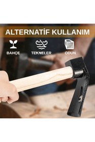 Resim BEYLİNİ 500 gr Çelik Keser Ekonomik Dayanıklı Odun Bahçe Ot Çift Yönlü Ahşap Ergonomik Saplı Profesyonel 