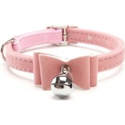 Resim Soulader Kadife Papyonlu Kedi Tasması Yumuşak Boyun Askısı Elastik Bantlı Emniyet Kilitli 