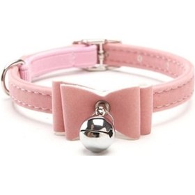 Resim Soulader Kadife Papyonlu Kedi Tasması Yumuşak Boyun Askısı Elastik Bantlı Emniyet Kilitli 