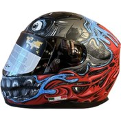 Resim Sway 816 Mat Teeth Kask Kırmızı Mavi 