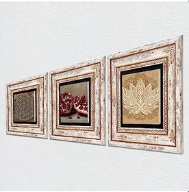 Resim Pinecone Stone Yaşam Çiçeği, Lotus Çiçeği, Nar Taş Duvar Tablosu - Çerçeveli Taş Tablo - Dekoratif Duvar Sanatı - Modern Ev ve Ofis Duvar Dekoru K3-1649 