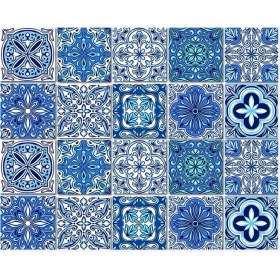 Resim Tink Kendinden Yapışkanlı Mavilim Desenli Pvc Karo 10X10 cm 20'li Paket 