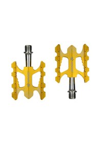Resim Wake Mtb Freeride Pedal Sarı Renkli Platform Pedal Mtb Freeride Kaymaz Rulmanlı Alüminyum Pedal 