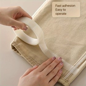 Resim 1 Pratik Dikişsiz Kene Bandı Rulosu, 5.0 Metre - Çift Taraflı Yapışkan Kene Bandı, Kıyafetler İçin Beyaz, Pantolon ve Kıyafetler Ütülenmez, Dikiş Aksesuarları | Yapışkan Bandı Kolay | Kumaş, Dikiş Malzemeleri 