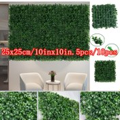 Resim 5 adet/10 adet Yapay Çim Duvar Panelleri, Partiler, Düğünler, Bahçeler ve Diğer Etkinlikler için İç Mekan ve Dış Mekan Yeşil Duvar Sanatı, Simülasyon Küçük Yapraklar ile Gizlilik Çiti Oluşturun 