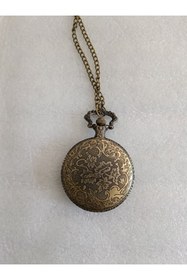 Resim Butik Tülin Unisex otantik bronz delikli uçan kartal köstekli cep saati kolye 4.5x47 cm Tayland Malı 