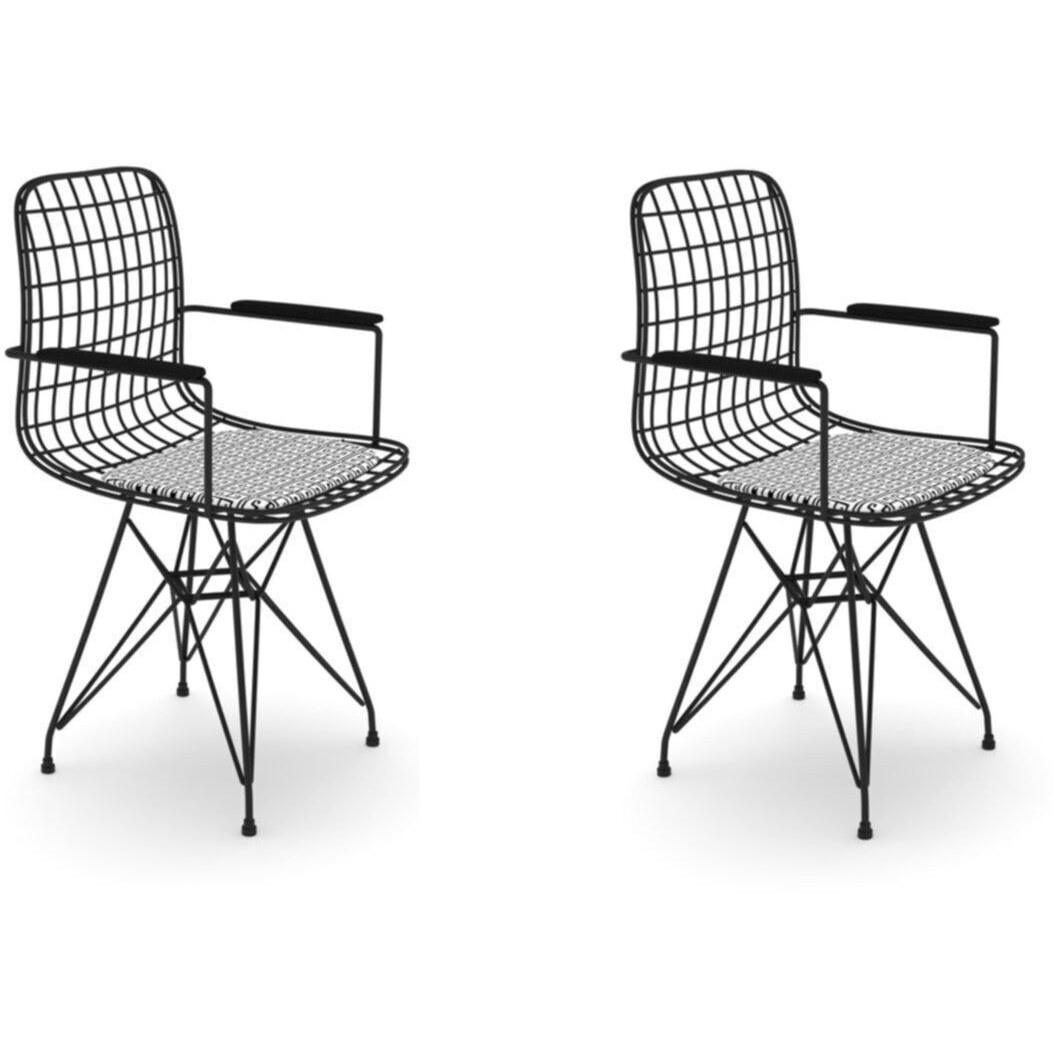 Kenzlife Knsz Kafes Tel Sandalyesi 2 Li Mazlum Syhtalen Kolçaklı Ofis ...