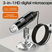 Resim 3'ü 1 Arada HD Dijital Mikroskop Kamera, Akıllı Bağlantı, 1600X Yakınlaştırma, Laptop için Taşınabilir USB, Böcek, Cilt, Bitki Gözlemi, Endüstriyel Test, Devre Kartı & Örgü Giyim İncelenmesi, Toz Geçirmez Tasarım, Bitki İncelenmesi | Ayarlanabilir Aydınlatma | Metalik Bitiş, Madeni Para Mikroskobu 