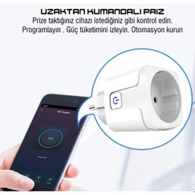 Resim Tuya Destekli Akıllı Priz 20 Amper Elektrik Tüketim İzleme Ve Kon 
