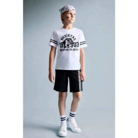Resim DeFacto Beşiktaş New Regular Fit Bisiklet Yaka Kısa Kollu Beyaz Tişört Erkek Çocuk H8321A826HS 
