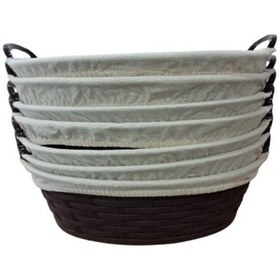 Resim Bora Plastik Bora Plastikhasır Desenli Ekmek Sepeti Oval No:2 Bez Kahverengi 