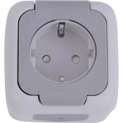 Resim Gri Şeffaf Kapaklı Topraklı Priz Çabuk Bağlantı 