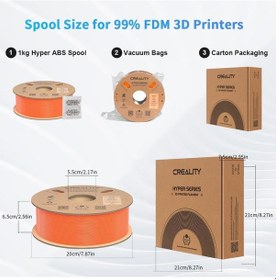 Resim Creality Hyper Abs Turuncu Filament 1.75mm 1000gr - Urhanshop Yetkili Satış 