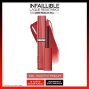 Resim Loreal Paris Infaillible Laque Resistance Likit Parlak Ruj 635 Worth It Medium 