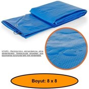 Resim NetBazaars EBATLI BRANDA, 8X8 ÇADIR 140 GR/M2 SU GEÇİRMEZ KAMYON SAMAN İNŞAAT GÖLGEEME ÇADIRI 