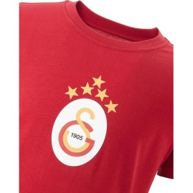 Resim Galatasaray Orijinal Parçalı Sarı Kırmızı T-Shirt 5 Yıldız Kırmızı T-Shirt Hediyeli 