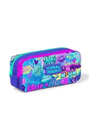 Resim Coral High Kids Lavanta Su Yeşili Grafiti Desenli İki Bölmeli Kalem Çantası 22160 