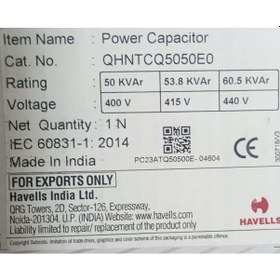 Resim Havells Kondansatör Qhntcq5050e0 50kv 400v 