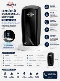 Resim Rulopak Sensörlü Doldurmalı Sabun Dispenseri (Siyah) 