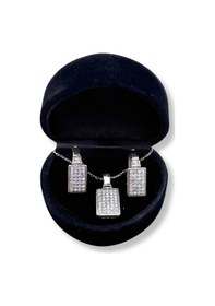 Resim Oya Silver Taşlı Dikdörtgen Gümüş Set&takım 