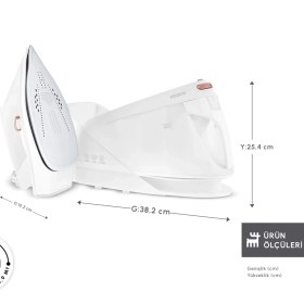 Resim Karaca Vantuz Steammaster Buhar Kazanlı Ütü White Rose 