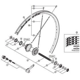 Resim Shimano Mt15 Jant Seti Göbek Vidaları Ön Sol 